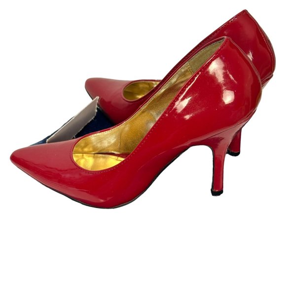 (9-215) Kelly & Kathie Red Patent Leather High Heel Pumps Size 7M - Picture 11 of 14